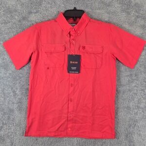 Heybo Outdoors Youth Beaufort Fishing Shirt Coral Short Sleeve HEY6020Y Size M